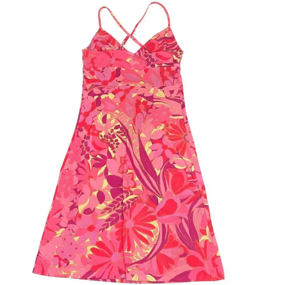 90s Y2K Vintage Express Women's 4 Floral Pink Spaghetti Strap Sundress Dress - Picture 4 of 4